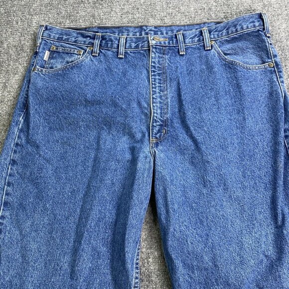 Carhartt Jeans Mens 44x32 Blue Relaxed Fit Tapered Leg Denim Workwear Y2K Baggy - Picture 2 of 16